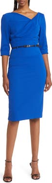 Black Halo Jackie Belted Sheath Dress