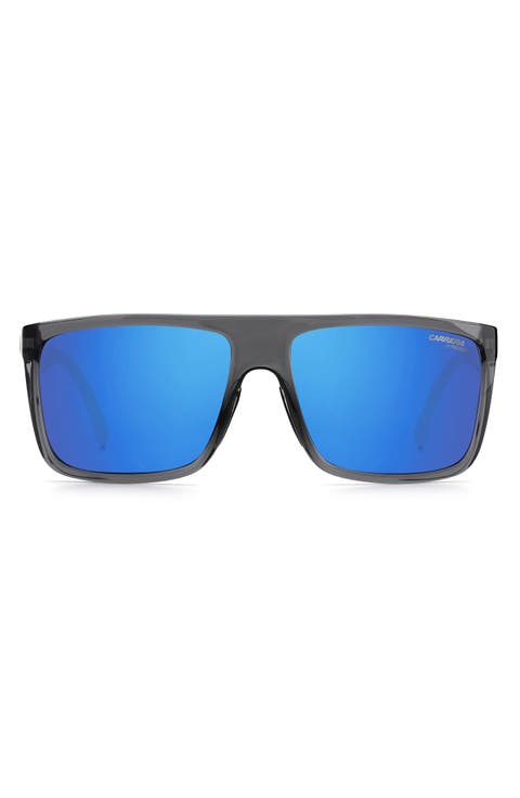 58mm Gradient Polarized Rectangular Sunglasses