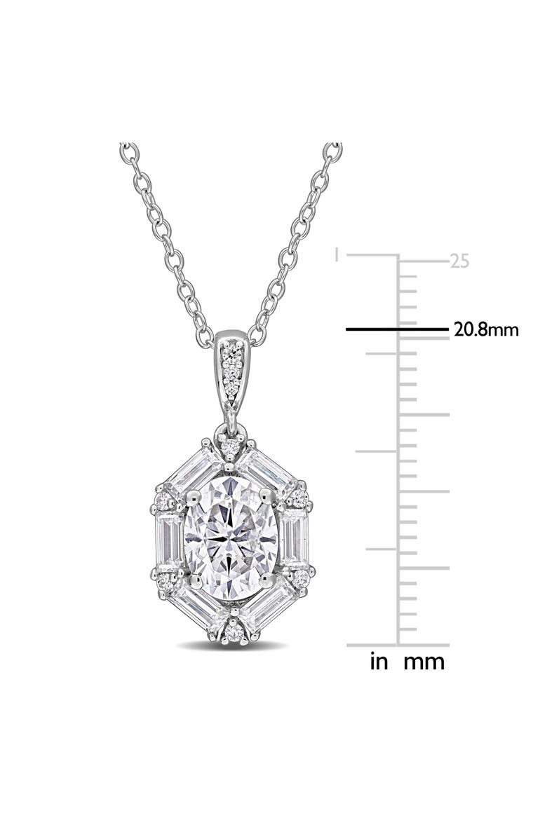 Dew Lab-Created Moissanite Pendant Necklace, Alternate, color, METALLIC SILVER