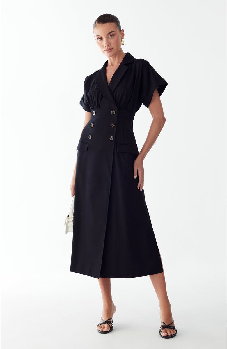 WILLA Elsie Midi Dress, Alternate, color, Black
