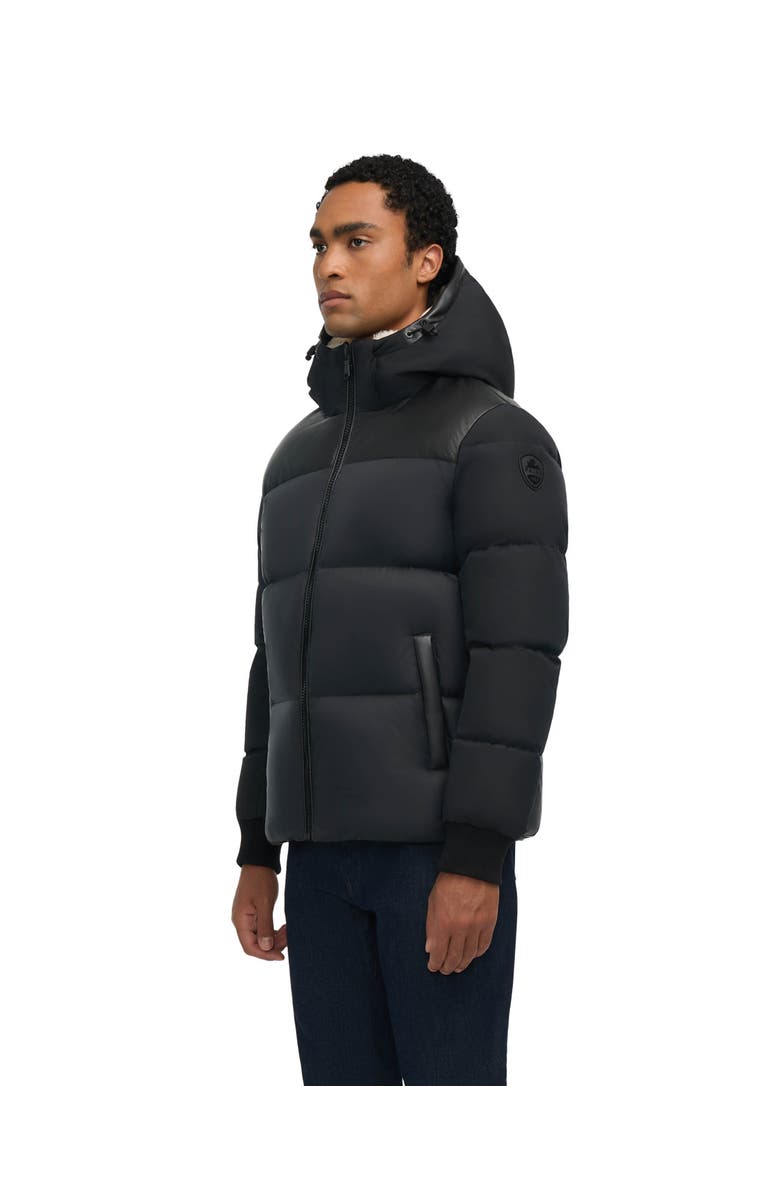 Pajar Rigel Mixed Media Faux Shearling Puffer with Removable Hood, Alternate, color, Black