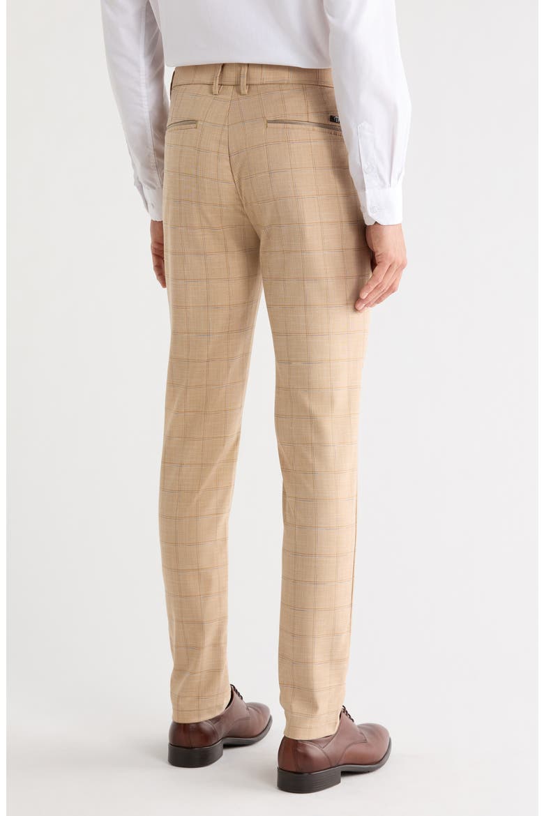Plaid Straight Leg Trousers, Alternate, color, BEIGE