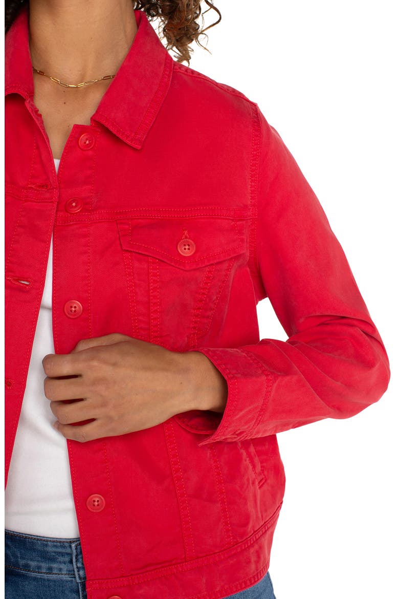 Button Front Trucker Jacket, Alternate, color, GERANIUM