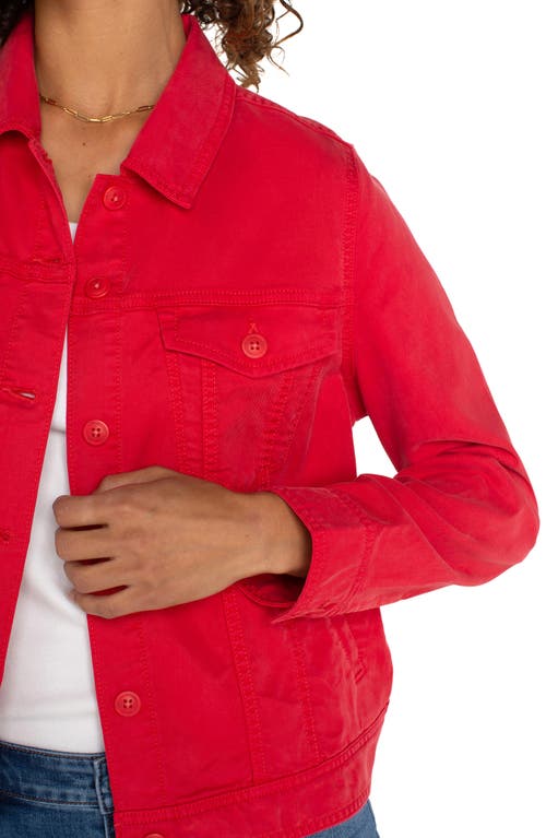 Liverpool Los Angeles Button Front Trucker Jacket In Geranium