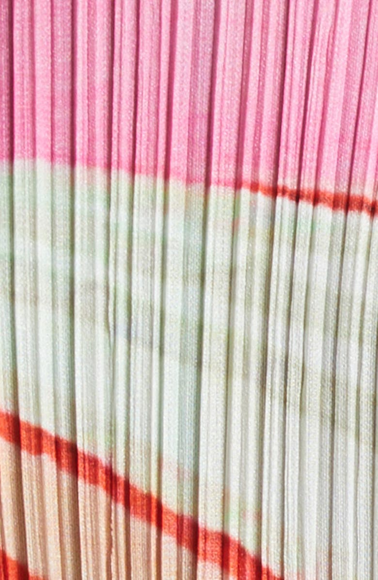 Pleats Please Issey Miyake City Collage Pleated Top, Alternate, color, Red X Green