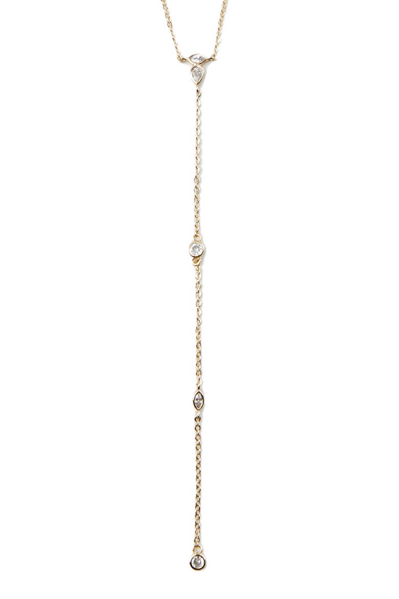 Cubic Zirconia Station Y-Necklace, Alternate, color, GOLD