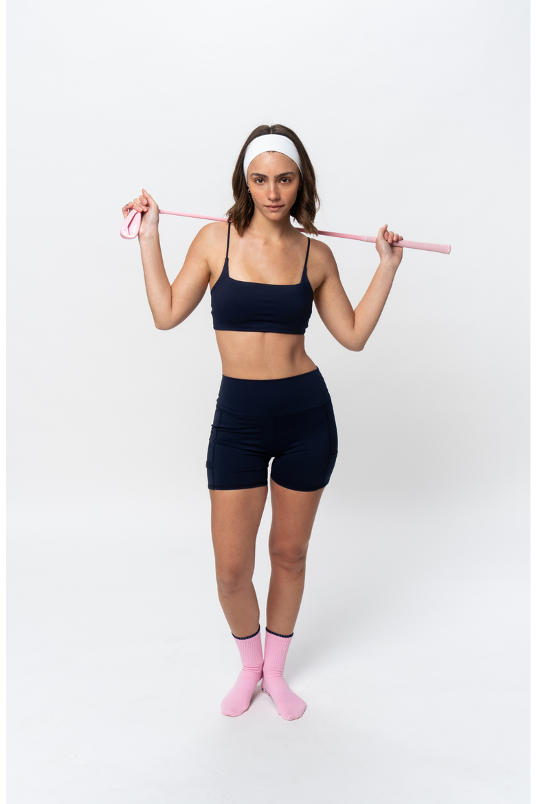 Ready High-Waisted Shorts, Alternate, color, Navy