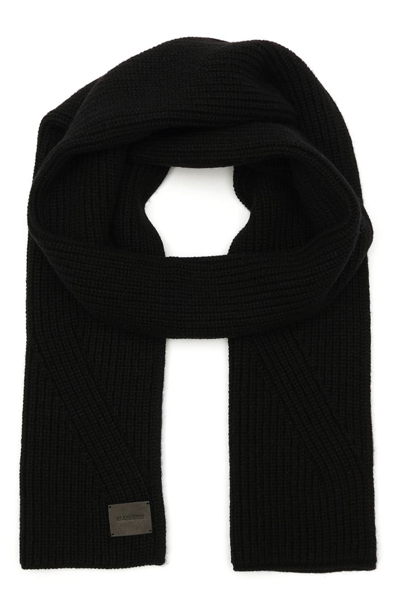 AllSaints Traveling Rib Knit Scarf, Main, color,
