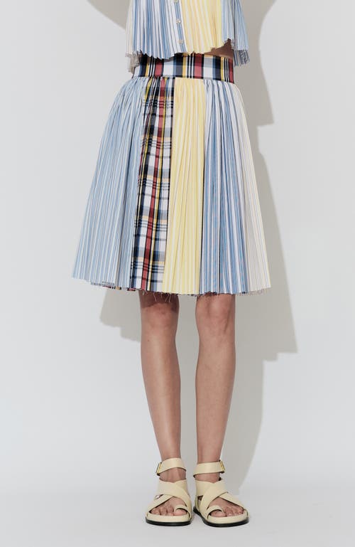 De Loreta Aire Pleated Cotton Midi Skirt In Multi