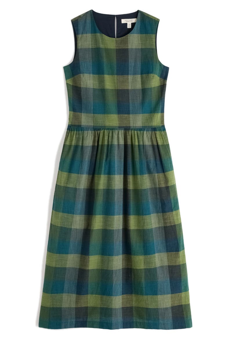 Brouse Check Sleeveless Organic Cotton Midi Dress, Alternate, color, TRYSTAN MULTI