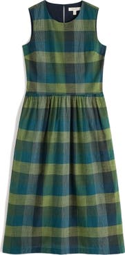 Seasalt Cornwall Brouse Check Sleeveless Organic Cotton Midi Dress