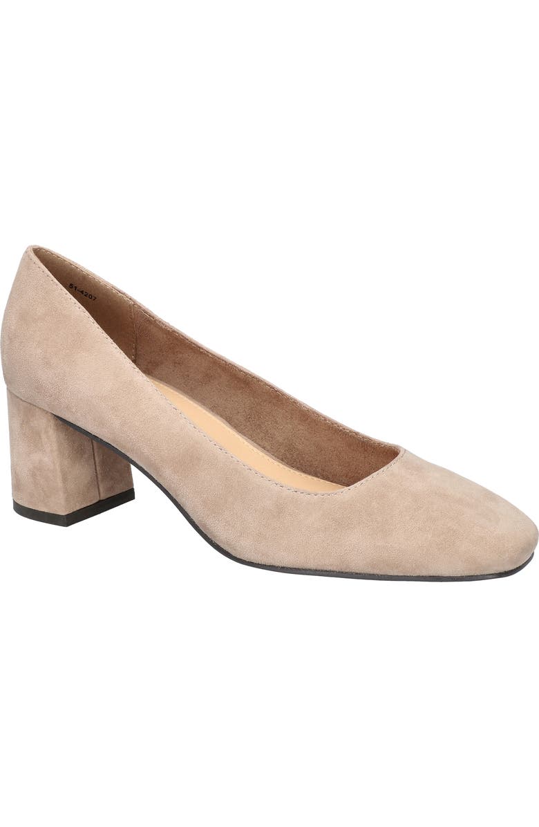 Bella Vita Jillian Square Toe Pump, Main, color, Almond Kidsuede Leather