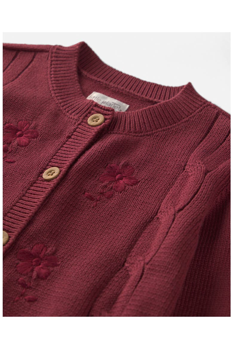 Kids' Organic Cotton Cable Knit Cardigan, Alternate, color, TERRA STONE