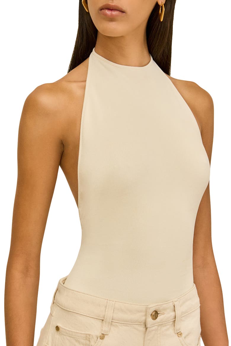 Minnie Halter Bodysuit, Alternate, color, OFF WHITE