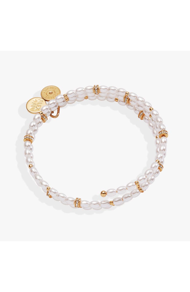 Alex and Ani Rice Pearl Wrap Bracelet, Alternate, color, Pearl