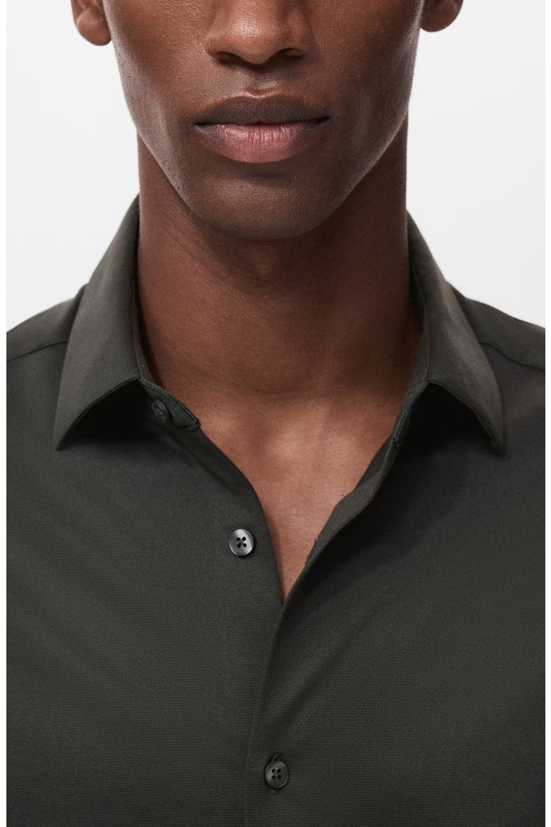 Comfort Stretch Button-Up Shirt, Alternate, color, DARK GREEN
