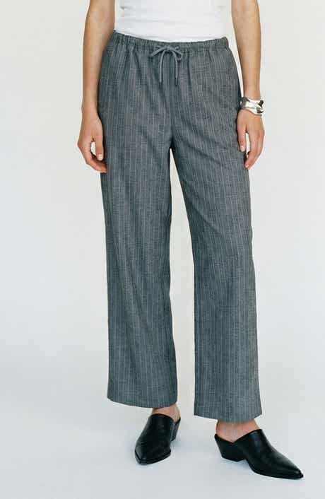 VERO MODA Rhoda Pinstripe Wide Leg Drawstring Pants