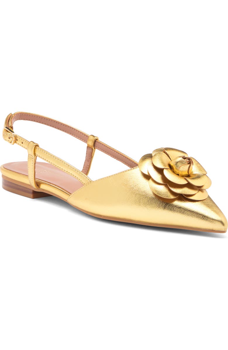 Linea Paolo Christa Slingback Flat, Main, color, Gold