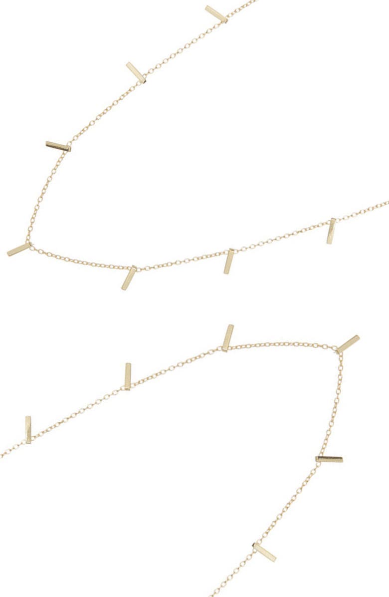 Adornia Set of 2 Charm Station Necklaces, Main, color, Gold