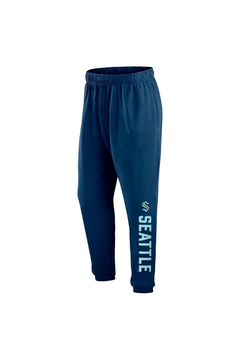 Men's Fanatics Branded Deep Sea Blue Seattle Kraken Chop Block Fleece Sweatpants, Alternate, color, Navy