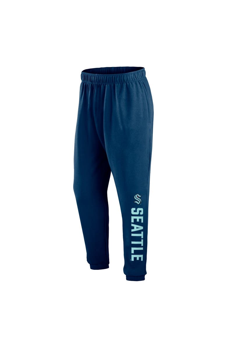 FANATICS Men's Fanatics Branded Deep Sea Blue Seattle Kraken Chop Block Fleece Sweatpants, Alternate, color, 