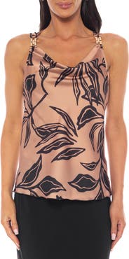 TASH AND SOPHIE Hardware Shoulder Satin Top