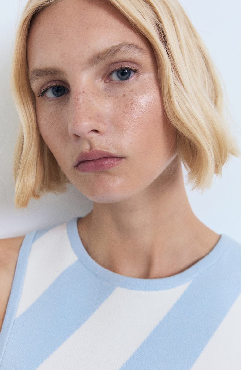 MANGO Sleeveless Knit Shift Dress, Alternate, color, Sky Blue