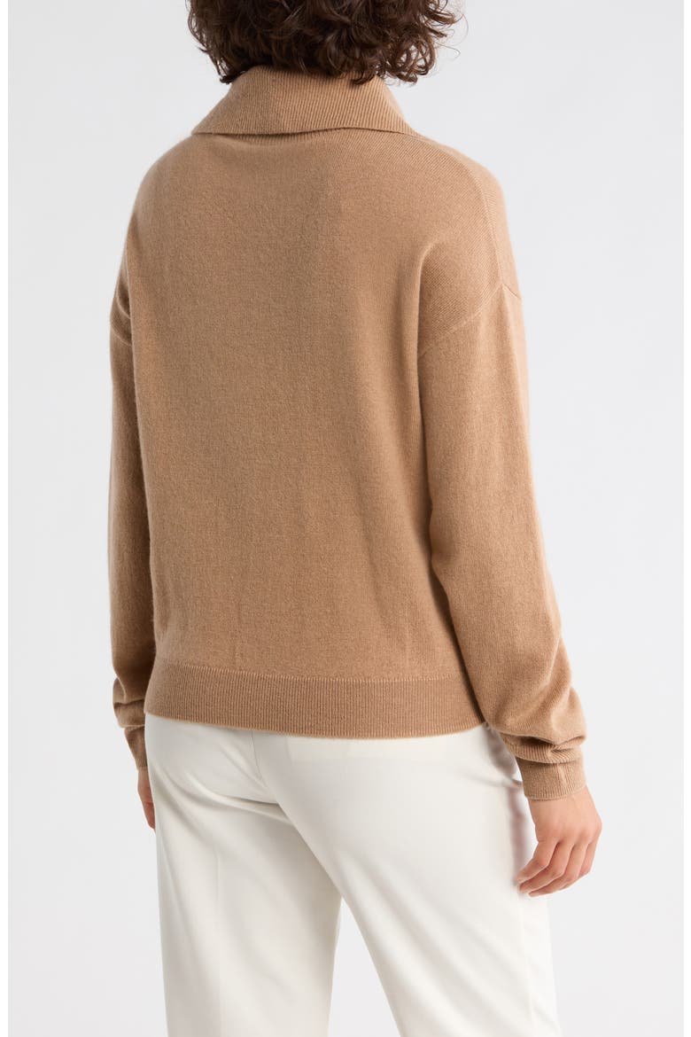 Half Button Placket Wool & Cashmere Blend Sweater, Alternate, color, CAMEL