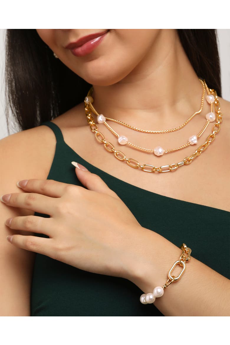 Yellow Gold-Plated Bracelet, Alternate, color, Gold