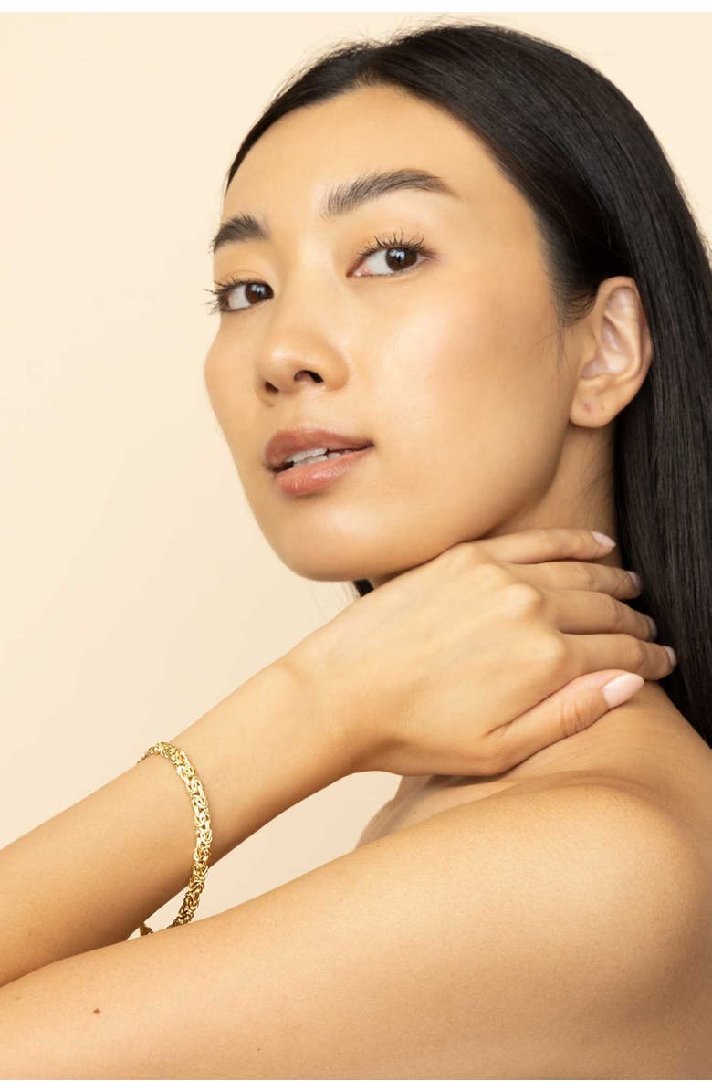 Oradina 14K Gold Classic Byzantine Bracelet, Alternate, color, Yellow Gold