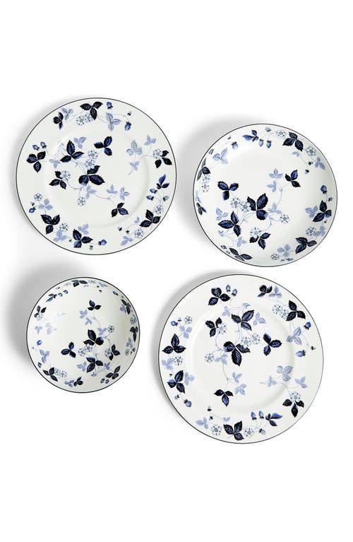 Wedgwood Wild Strawberry Inky Blue 8-piece Bone-china Dinnerware Set In Blue