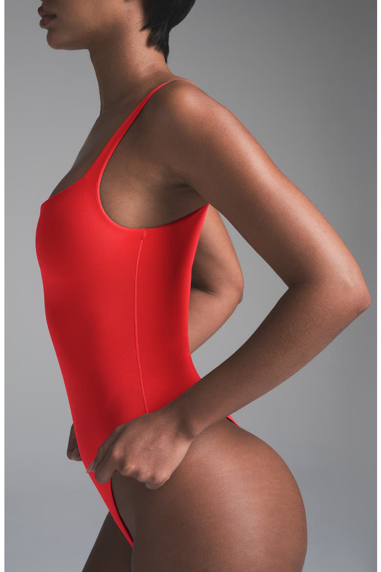 Fits Everybody Square Neck Bodysuit, Alternate, color, CHERRY