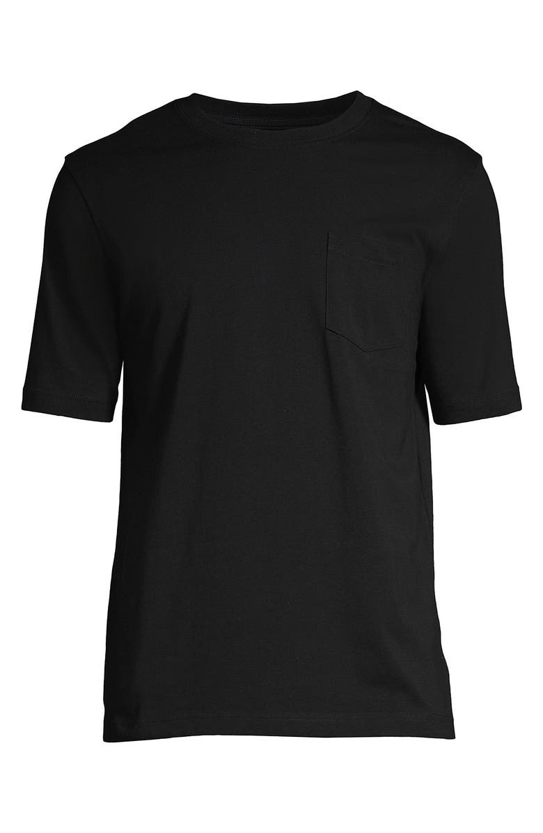 Lands' End Super-T Short Sleeve T-Shirt with Pocket, Alternate, color, Black