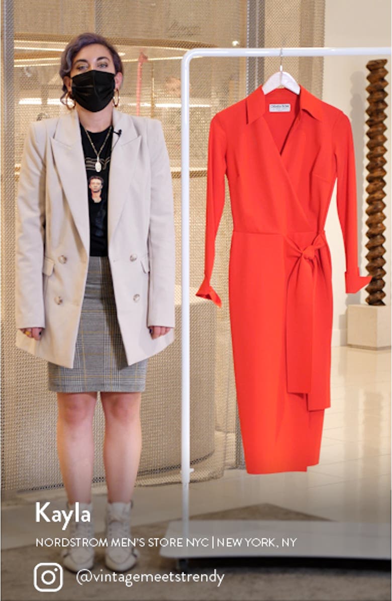 Kamala Long Sleeve Jersey Wrap Dress, sales video thumbnail