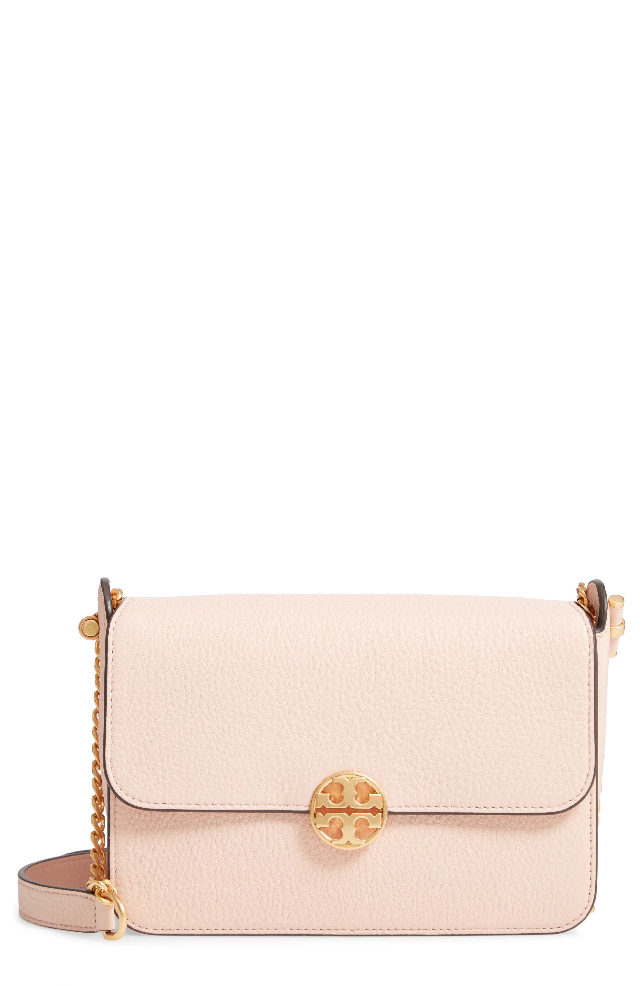 Chelsea Leather Crossbody Bag, Main, color, PALE APRICOT