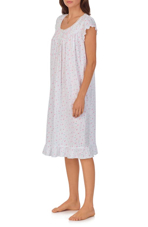 Shop Eileen West Waltz Floral Cap Sleeve Cotton Nightgown In Rose Bud Print