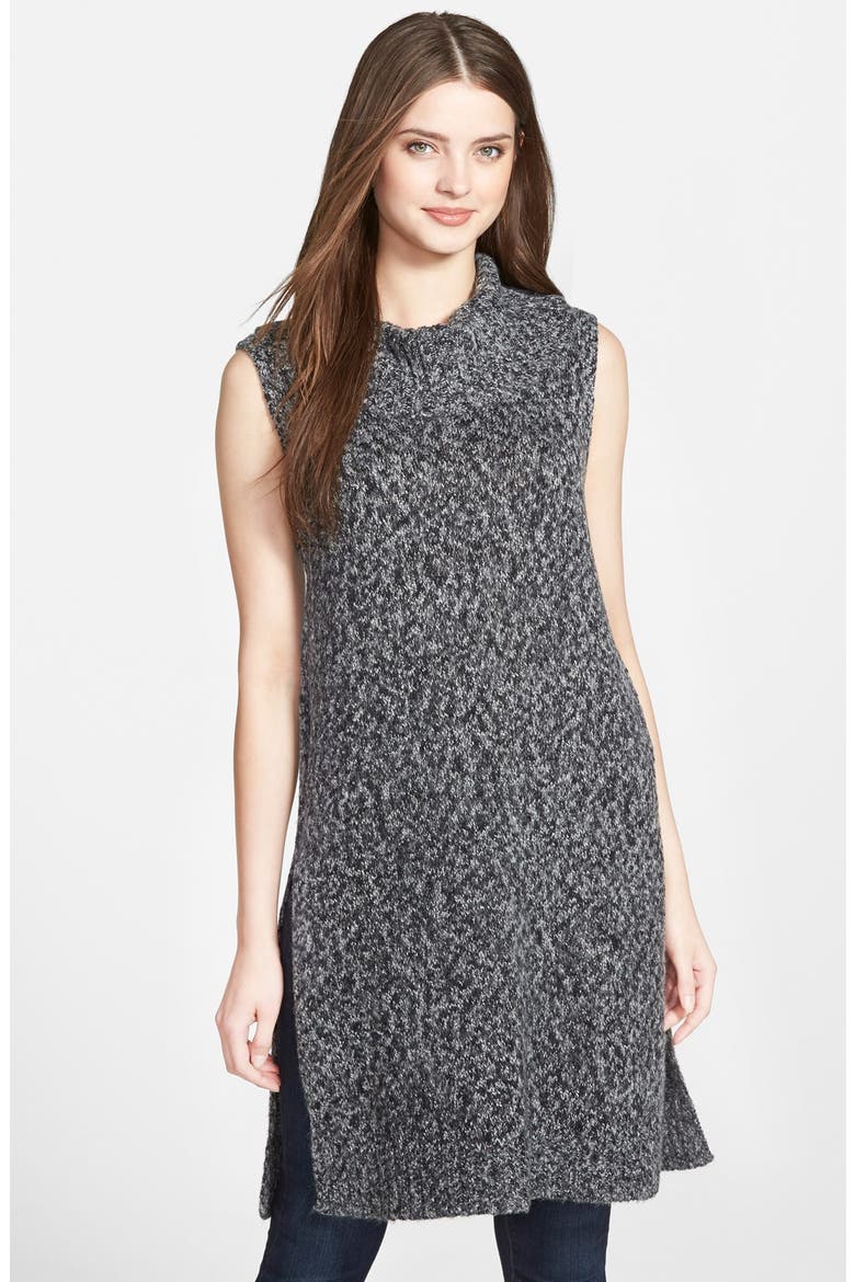 Sleeveless Cowl Neck Tunic, Main, color, GREY- BLACK MARL