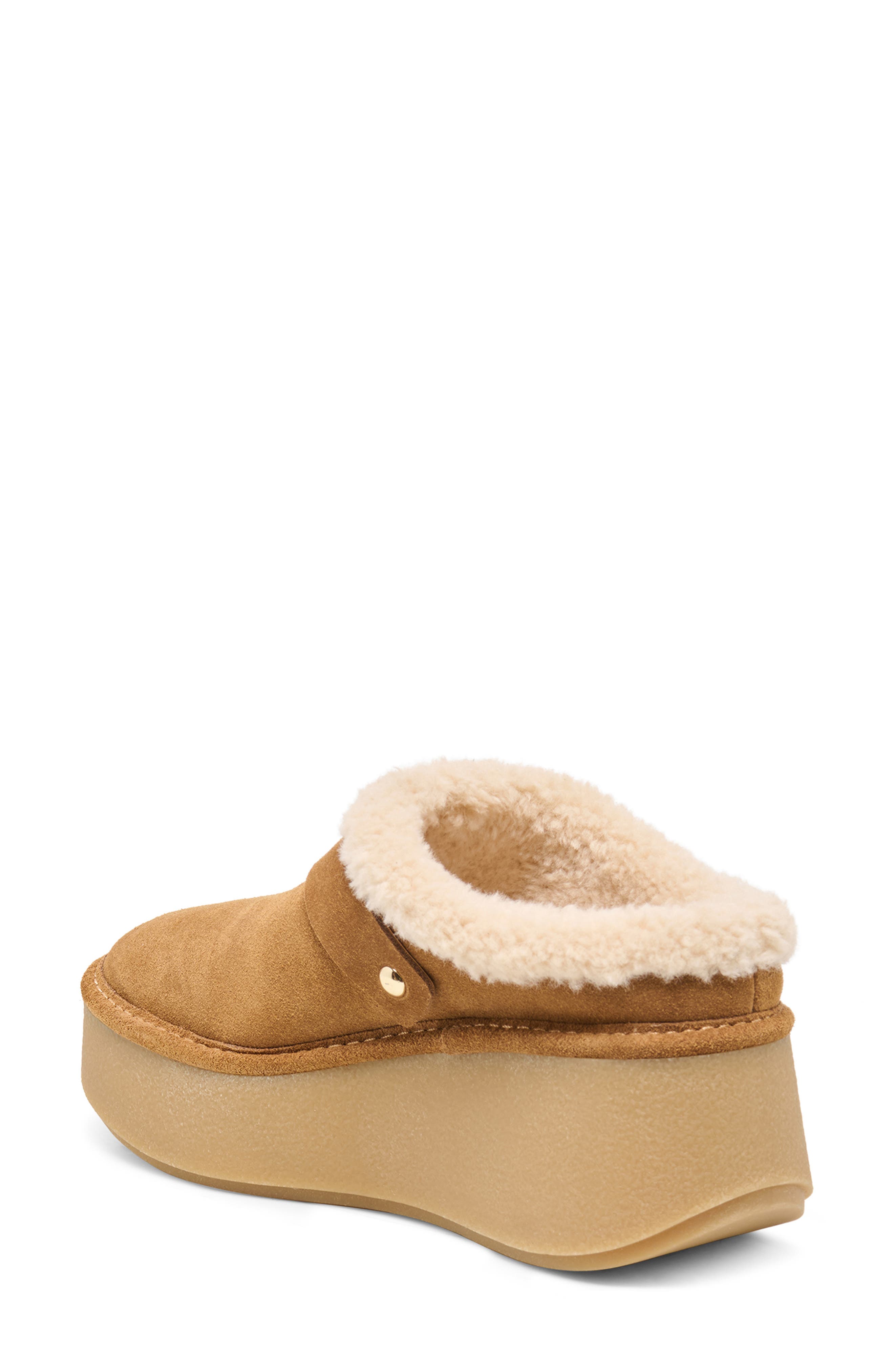 Oslo Plush Platform Mule, Alternate, color, LIGHT BROWN SUEDE
