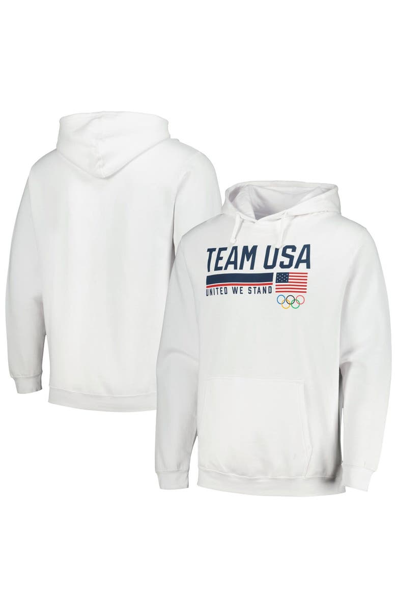 Outerstuff Men's Team USA White United We Stand Pullover Hoodie, Main, color, 