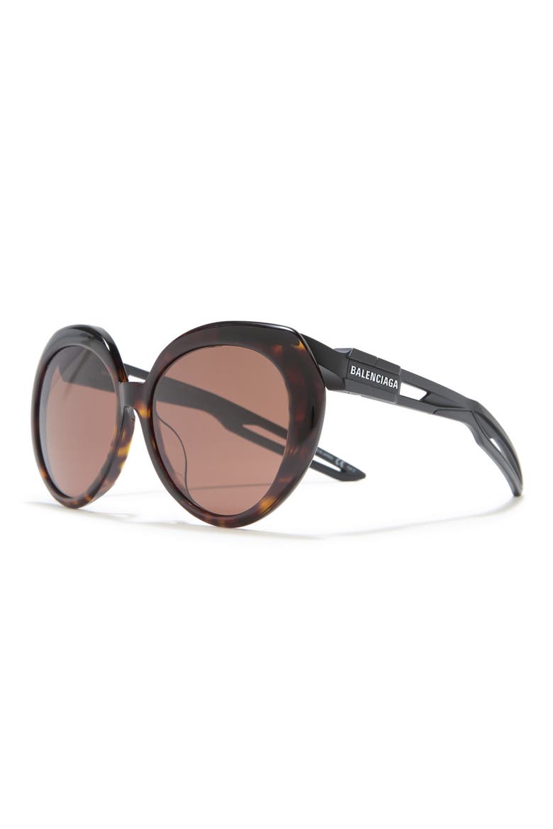 56mm Round Sunglasses, Alternate, color, HAVANA BLACK BROWN