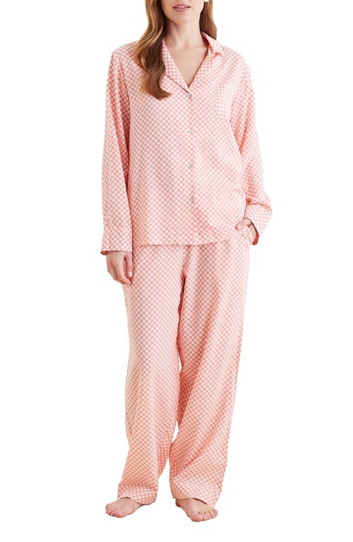 Papinelle Anais Checkerboard Cotton Blend Pajamas in Rose Blush 