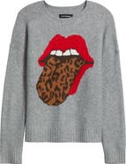 Lucky Brand Cloud Soft Rolling Stones Hot Lips Intarsia Sweater