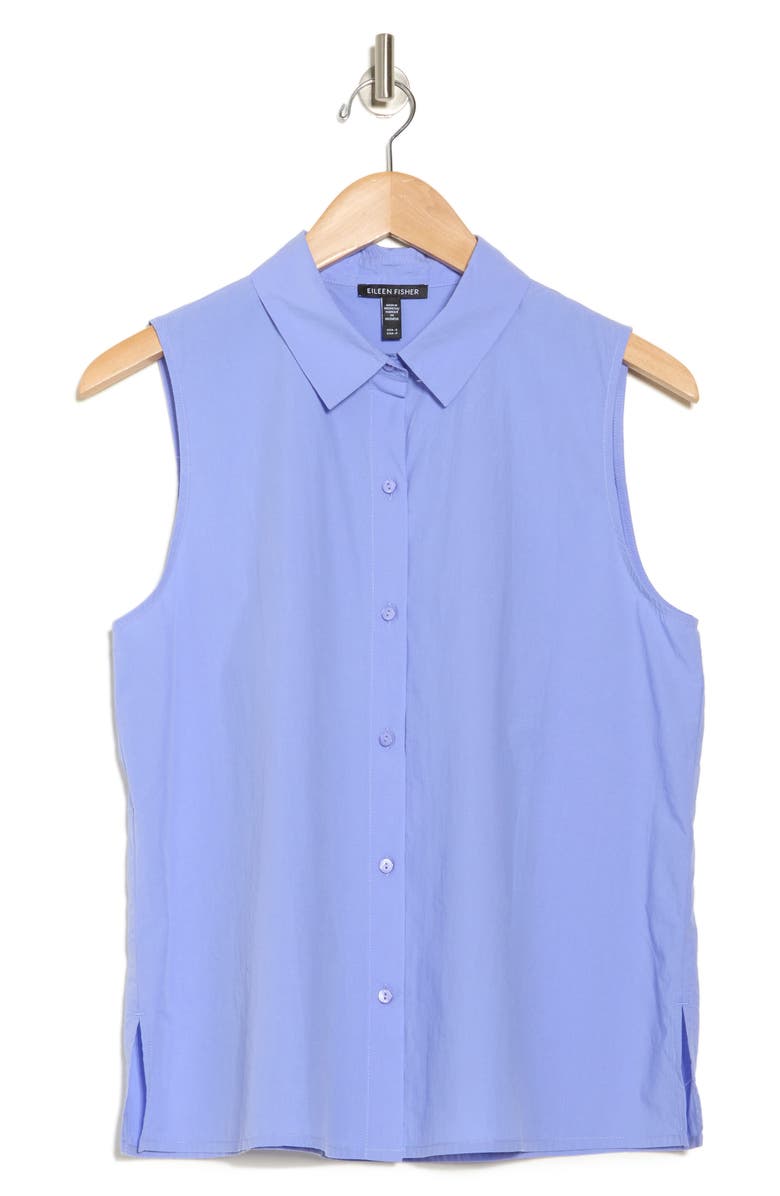 Sleeveless Organic Cotton Button-Up Shirt