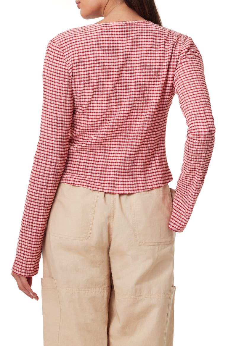 Gingham Tie Top, Alternate, color, ROADSIDE RED/ COTTON CANDY