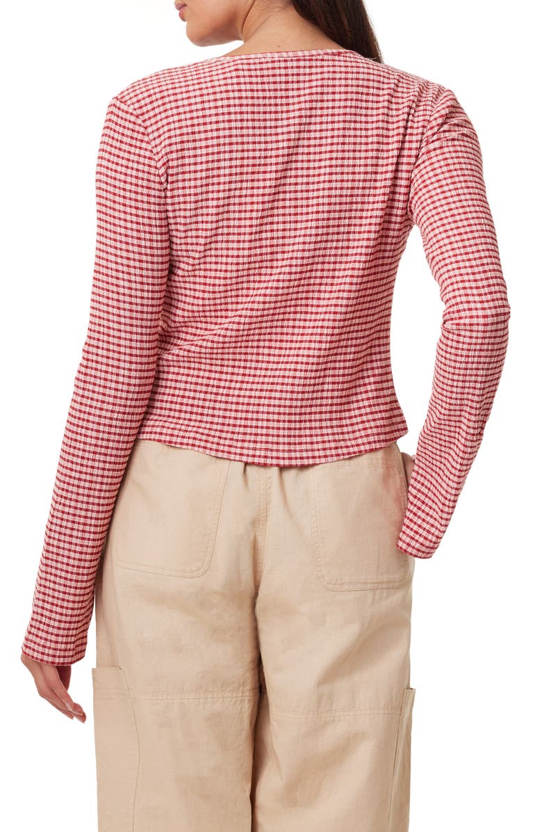 Scotch & Soda Gingham Tie Top, Alternate, color, Roadside Red/ Cotton Candy