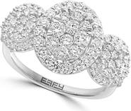 EFFY Triple Bloom Diamond Cluster Ring in 14K White Gold