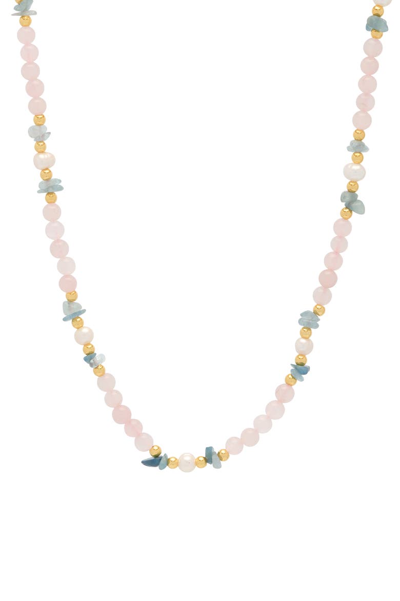 Beaded Stone Necklace, Main, color, MULTI