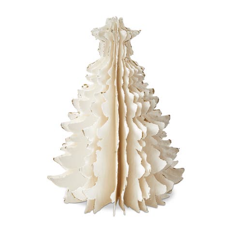 Large Shimmer Paper Tree Decor Holiday Sculpture Christmas