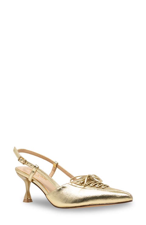Corset Pointed Toe Kitten Heel Pump (Women)