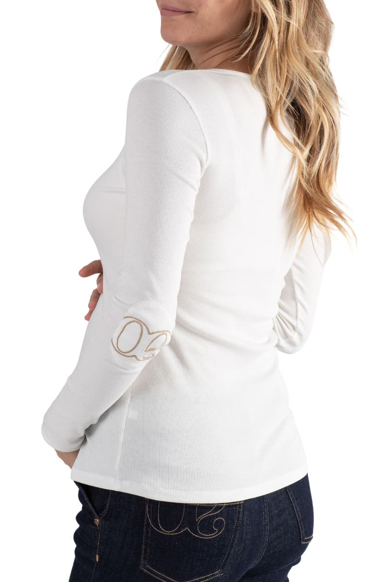 Cache Coeur Tunisian long sleeve pregnancy and nursing top, Alternate, color, Ivory